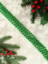 Бусы декоративные  2,8м, пластик, "Яркий праздник" в индивид. упаковке, зеленые