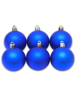 Набор елочных шаров  6 см,  6 шт. "Синий бархат" матовый