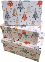 Набор подарочных коробок 3в1 "Елки" 19*12*6.5, 21*14*8, 23*16*9.5см