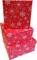 Набор подарочных коробок 3в1 "Снежинки" 15.5*15.5*6.5, 17.5*17.5*8 , 19.5*19.5*9.5см