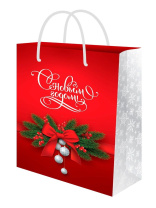 Пакет подар. бум. новогодн. 22*31*10см, 130 гр/м "Новогоднее настроение"