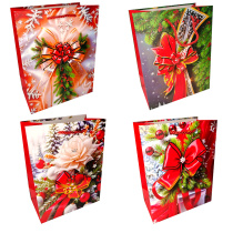 Пакет подар. бум. новогодн. 31*40*12 см 210 гр/м2 "Банты" микс дизайнов