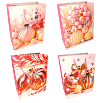 Пакет подар. бум. новогодн. 31*40*12 см 210 гр/м2 "Розовая тема" микс дизайнов