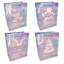 Пакет подар. бум. новогодн. 31*42*12 см 210 гр/м2 "Нежный праздник" микс дизайнов