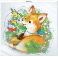 Плакат фигурный 20*30см  "Лисенок в дарах зимы"