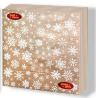 Салфетка  Gold decor "НГ Рождественские снежинки" 33*33см, 20 шт., 3-х слойная