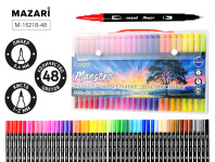 Набор маркеров акварельных  48цв. кистевидн./файнлайнер Maestro, двусторон.