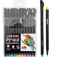 Набор капиллярных ручек "deVENTE. Drops" 0.4мм, 12цв.,черный корпус Набор капиллярных ручек "deVENTE. Drops" 0.4мм, 12цв.,черный корпус
