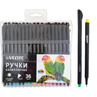 Набор капиллярных ручек "deVENTE. Drops" 0.4мм, 36цв.,черный корпус Набор капиллярных ручек "deVENTE. Drops" 0.4мм, 36цв.,черный корпус