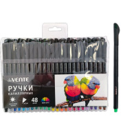 Набор капиллярных ручек "deVENTE. Drops" 0.4мм, 48цв.,черный корпус Набор капиллярных ручек "deVENTE. Drops" 0.4мм, 48цв.,черный корпус