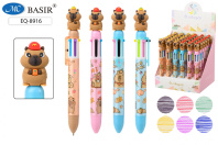 Ручка шар. многоцв. 6-ти цветная, "Капибара"