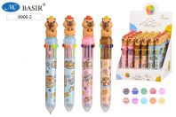 Ручка шар. многоцв.10-ти цветная "Капибара"