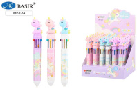 Ручка шар. многоцв.10-ти цветная, "Единорог"