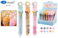 Ручка шар. многоцв.10-ти цветная, "Лапки"