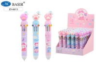 Ручка шар. многоцв.10-х цветная, "Лапки"