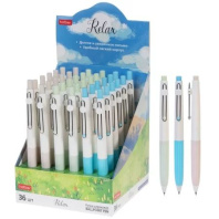 Ручка шар. Hatber автомат. "Relax" синяя 0,7мм