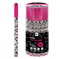 Ручка шар. Феникс+ "Леопард" синяя, 0,5мм, софт-тач