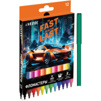 Фломастеры  12цв "deVENTE. Fast Or Last", вент.колпачок картон