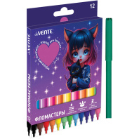 Фломастеры  12цв "deVENTE. Friends Forever", вент.колпачок картон