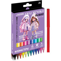 Фломастеры  24цв "deVENTE. Amai Menoko", вент. колпачок, карт.коробка