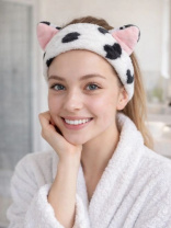 Повязка на голову ТМ GIRLY "Cow ears" белая
