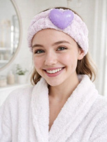 Повязка на голову ТМ GIRLY "Glossy heart" фиолетовая