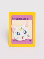 Значок акриловый 35мм "Meowgic white cat"