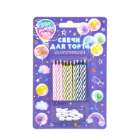 Свечи для торта с держателями "Магические" незадуваемые 6см, 10шт