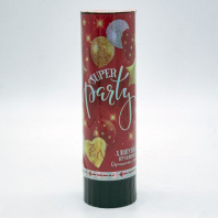 Хлопушка пневматическая 16см "Супер Пати" серпантин фольга, красная