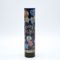 Хлопушка пневматическая 20см "Супер Пати" серпантин фольга, голубой