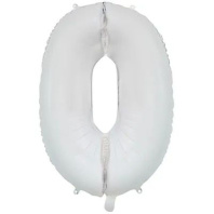 Шар фольга 26" "Цифра 0" White