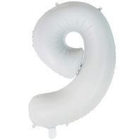Шар фольга 26" "Цифра 9" White