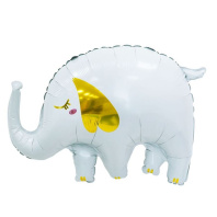 Шар фольга 33" "Слоник белый" 58*84 см