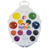 Акварельные краски 12цв. Божья коровка, медовые, фигурные, без кисти, пласт.упак.