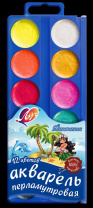 Акварельные краски 12цв. Фантазия , п\упак, б\к,(неон. + перламутр. + золотой + серебряный)
