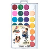 Акварельные краски 28цв. Школа творчества, пласт.уп, без кисти