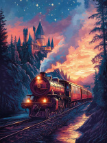 Картина по номерам на холсте 30*40см "Поезд мчится вдаль"