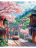 Картина по номерам на холсте 40*50см "Трамвай среди сакур"