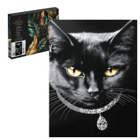 Картина по номерам на холсте с поталью 30*40см "Кошка с ожерельем"