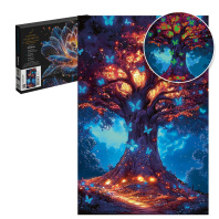 Картина по номерам на холсте со светящимися красками 30*40см "Волшебное дерево"