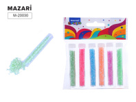 Бисер для декорат.работ, в пласт.тубах, ассорти  6 цветов, 2мм*7гр.