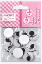 Набор "Глазки с ресницами" 20мм, 20 шт, самоклеящиеся