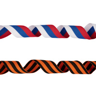 Набор лент 28мм, 30 мм, 10м, 2 шт "Триколор + Георгиевская"