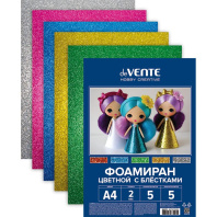 Набор фоамирана А4  5л., 5цв., 2мм  блестки