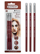 Набор карандашей угольных 3шт ACMELIAE, жженая сиена