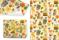 Бумага упаковочная 70*100см  "Улыбки и сказки"