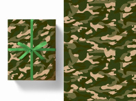 Бумага упаковочная крафт 70*100см  "Милитари"