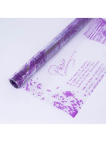 Пленка прозрачная с рисунком "Париж" сирень 40мкм  0,7*7,5м