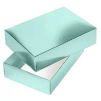 Коробка подарочная самосборная "METALLIC Мята" 18*18*6,5см, европодвес