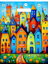 Пакет 40*31см (30мк) с вырубной ручкой "Сочные краски" ПВД